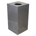 Witt Witt CL25-SS Square Waste Receptacle with Perforated Holes; Bag Retainger Bands - Brushed Stainless Steel CL25-SS